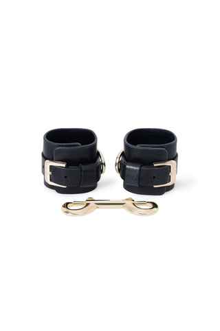 Leather Handcuffs "BLOCK" Black
