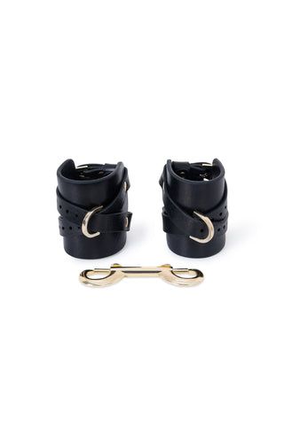 Slim Leather Cuffs "DRAFT" Black