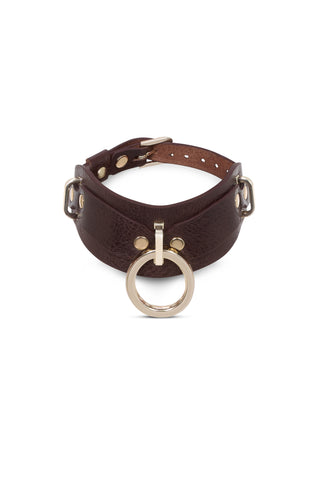 Leather Collar "VECTOR" Brown