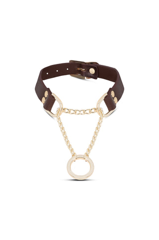Leather Collar "NODE" Brown