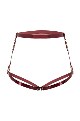 Low-Waist Patent Leather Garters "VAULT" Red