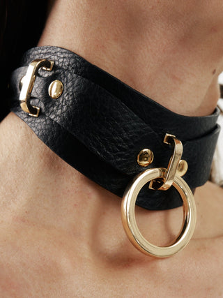 Chain Leash Collar "VECTOR" Black choker - Dr.Harness Lingerie & Leather - 1