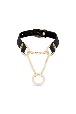 Leather Collar "NODE" Black choker - Dr.Harness Lingerie & Leather - 1