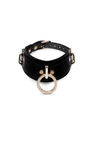 Leather Collar "VECTOR" Black choker - Dr.Harness Lingerie & Leather - 1