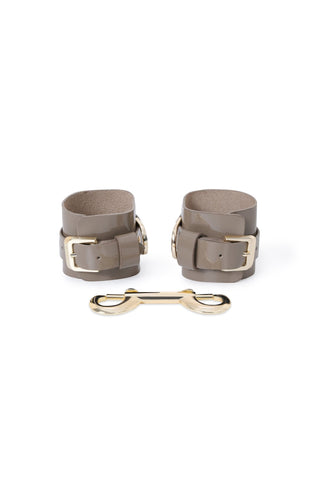 Leather Handcuffs "BLOCK" Crema handcuffs & restraints - Dr.Harness Lingerie & Leather - 1