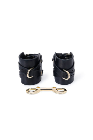 Slim Leather Cuffs "DRAFT" Black handcuffs & restraints - Dr.Harness Lingerie & Leather - 3
