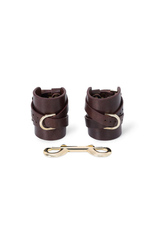 Slim Leather Cuffs "DRAFT" Brown handcuffs & restraints - Dr.Harness Lingerie & Leather - 2