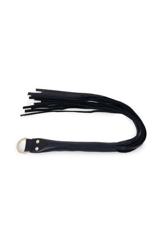Leather Flogger "FLUX" Black impact play - Dr.Harness Lingerie & Leather - 1