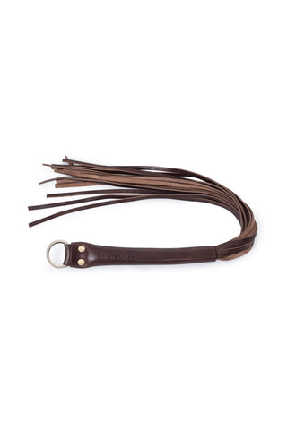 Leather Flogger "FLUX" Brown impact play - Dr.Harness Lingerie & Leather - 1