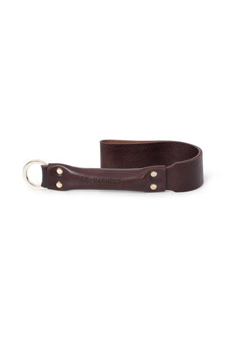 Leather Paddle "ALLOW" Brown impact play - Dr.Harness Lingerie & Leather - 1