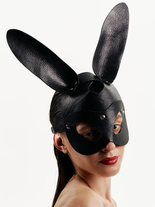 Bunny Mask Leather Charm Black leather accessories - Dr.Harness Lingerie & Leather - 2