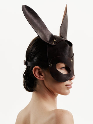Bunny Mask Leather Charm Brown leather accessories - Dr.Harness Lingerie & Leather - 2