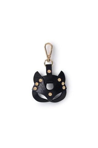 Cat Mask Leather Charm Black leather accessories - Dr.Harness Lingerie & Leather - 1