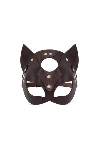 Cat Mask Leather Charm Brown leather accessories - Dr.Harness Lingerie & Leather - 1