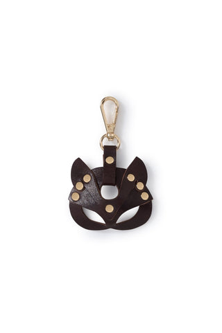 Cat Mask Leather Charm Brown leather accessories - Dr.Harness Lingerie & Leather - 1