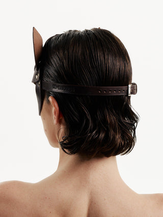 Cat Mask Leather Charm Brown leather accessories - Dr.Harness Lingerie & Leather - 3