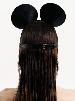 Mouse Mask Leather Charm Black leather accessories - Dr.Harness Lingerie & Leather - 3