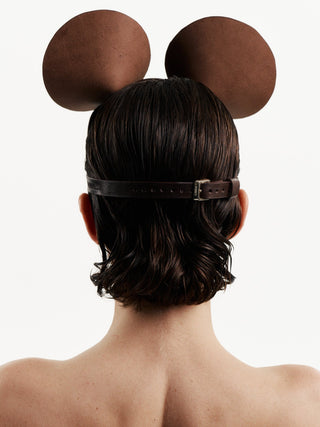 Mouse Mask Leather Charm Brown leather accessories - Dr.Harness Lingerie & Leather - 2