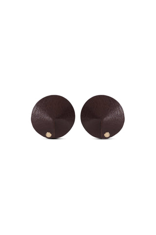 Nipple Pasties "STISKINI" Brown leather accessories - Dr.Harness Lingerie & Leather - 1