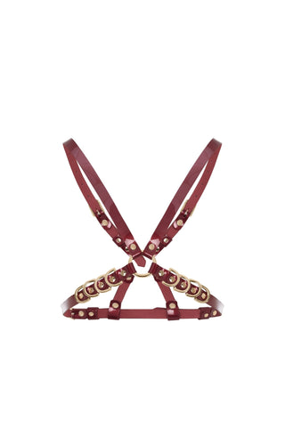 High-Waist Patent Leather Garters "VAULT" Red leather lingerie - Dr.Harness Lingerie & Leather - 1
