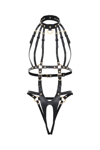Leather Body Harness "IMPACT" Black leather lingerie - Dr.Harness Lingerie & Leather - 6