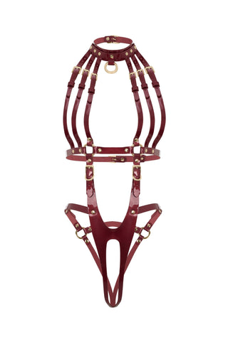 Leather Body Harness "IMPACT" Red leather lingerie - Dr.Harness Lingerie & Leather - 4