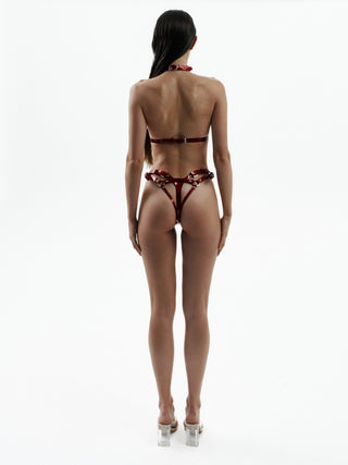 Leather Body Harness "IMPACT" Red leather lingerie - Dr.Harness Lingerie & Leather - 4