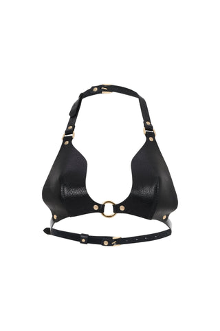 Leather Bra "OBSIDIAN" leather lingerie - Dr.Harness Lingerie & Leather - 1
