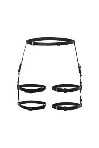 Leather Garters "RUNE" leather lingerie - Dr.Harness Lingerie & Leather - 1
