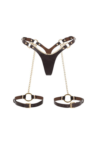Leather Panties "COAL" Brown leather lingerie - Dr.Harness Lingerie & Leather - 1
