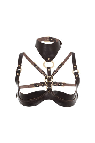 Open-Cup Leather Bra "REIGN" leather lingerie - Dr.Harness Lingerie & Leather - 1