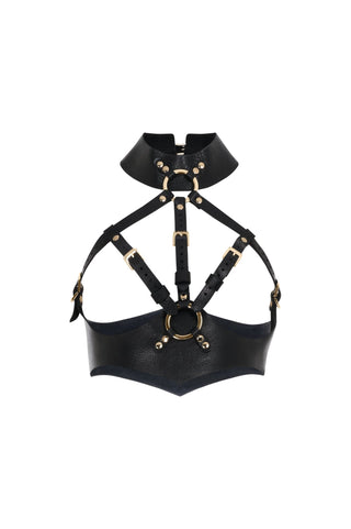 Open-Cup Leather Bra "RUNE" leather lingerie - Dr.Harness Lingerie & Leather - 1