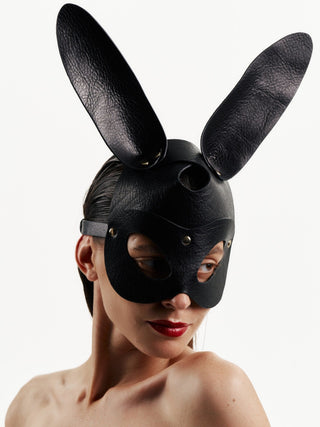 Leather Bunny Mask "BUNNY" Black leather mask - Dr.Harness Lingerie & Leather - 1
