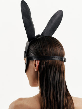 Leather Bunny Mask "BUNNY" Black leather mask - Dr.Harness Lingerie & Leather - 3