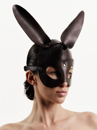 Leather Bunny Mask "BUNNY" Brown leather mask - Dr.Harness Lingerie & Leather - 2