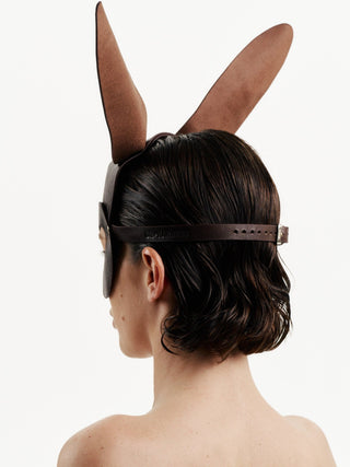 Leather Bunny Mask "BUNNY" Brown leather mask - Dr.Harness Lingerie & Leather - 4