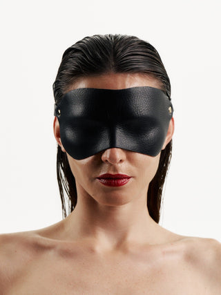 Leather Face Mask "UNKNOWN" Black leather mask - Dr.Harness Lingerie & Leather - 4