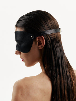 Leather Face Mask "UNKNOWN" Black leather mask - Dr.Harness Lingerie & Leather - 3