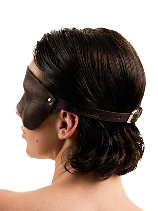 Leather Face Mask "UNKNOWN" Brown leather mask - Dr.Harness Lingerie & Leather - 2
