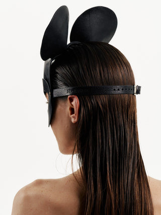Leather Mouse Mask "MOUSE" Black leather mask - Dr.Harness Lingerie & Leather - 5