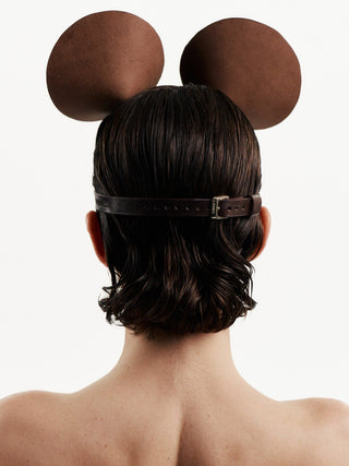 Leather Mouse Mask "MOUSE" Brown leather mask - Dr.Harness Lingerie & Leather - 1