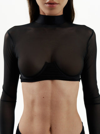 Long-Sleeve Mesh Top "NEBULA" lingerie - Dr.Harness Lingerie & Leather - 2