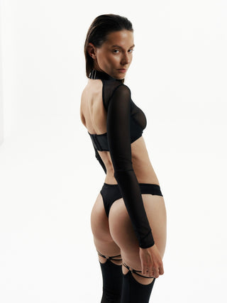 Long-Sleeve Mesh Top "NEBULA" lingerie - Dr.Harness Lingerie & Leather - 3