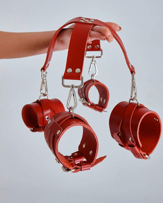 Set of leather cuffs (hands+legs) - Dr.Harness - harness